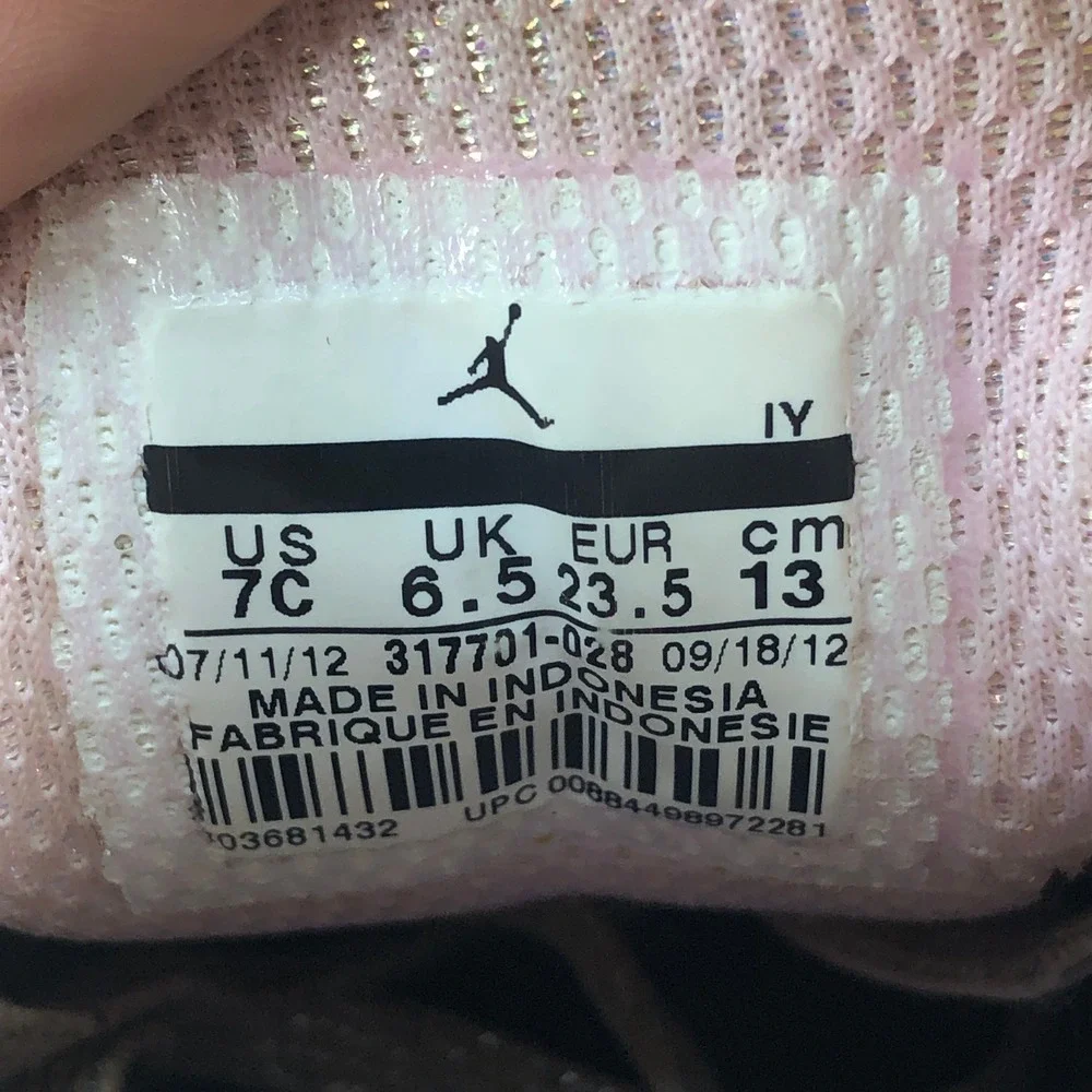 Jordan Spizike Toddler Sneakers Gray Pink Mid Top Shoes Size 7C